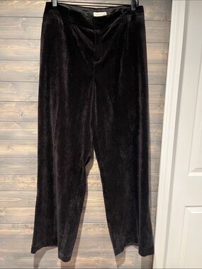 Coldwater Creek Black faux velvet wide-leg dress pants 24W